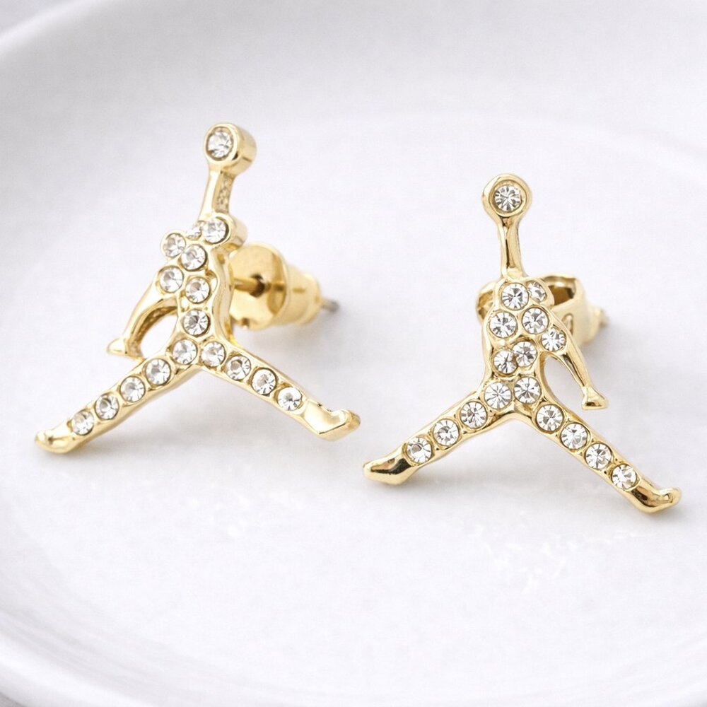 AIR JORDAN JUMPMAN EARRINGS | JUMP MAN‎ | Gold Stud